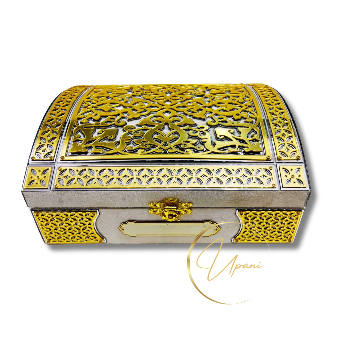 Gold acrylic and Cream Invitation Box