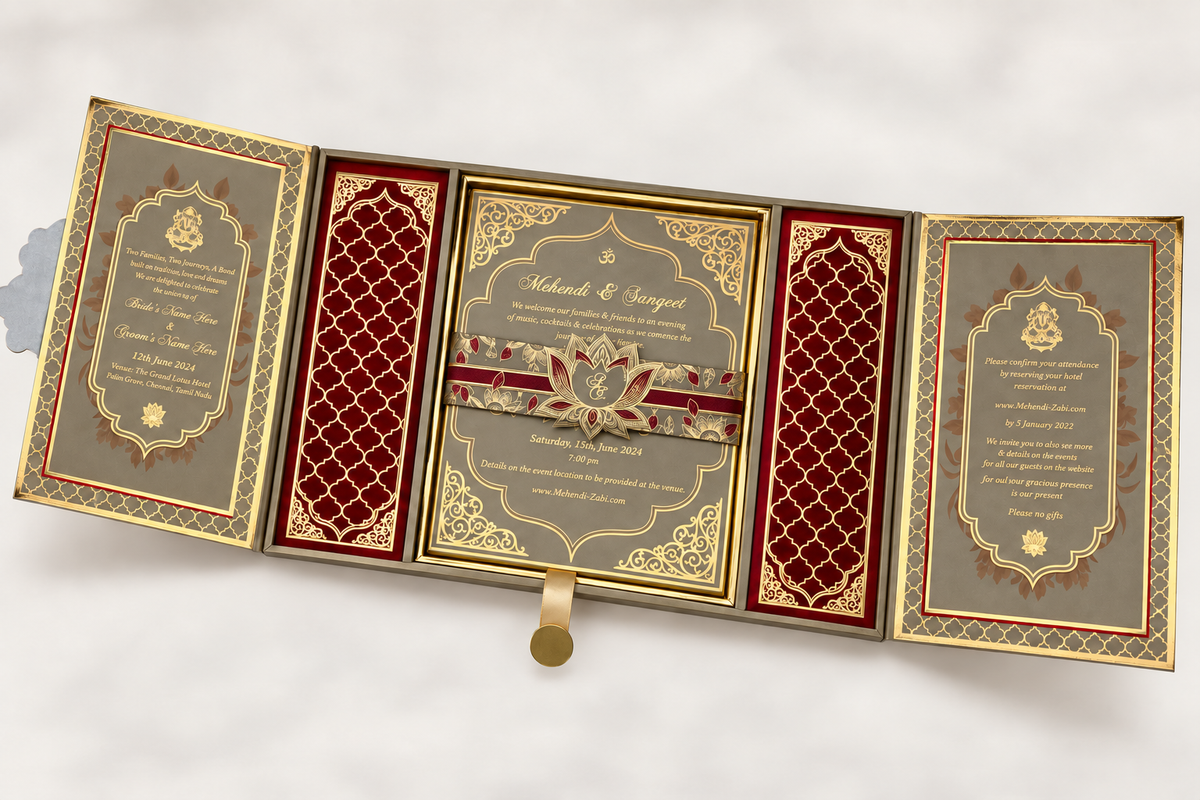 Red & Gold Wedding Invitation