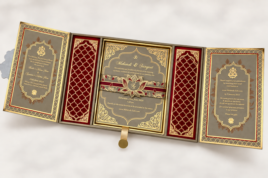 Red & Gold Wedding Invitation