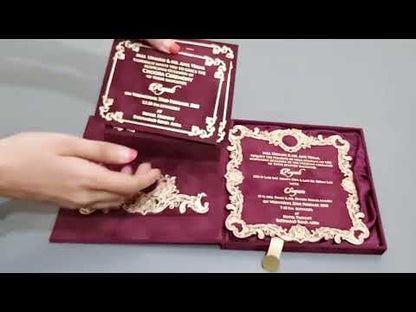 Luxurious Burgundy and Gold Invitation Set