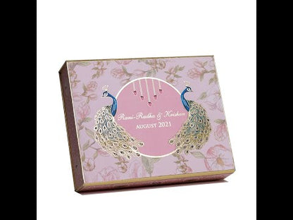 Peacock Charm: Elegant Wedding Invitation Box